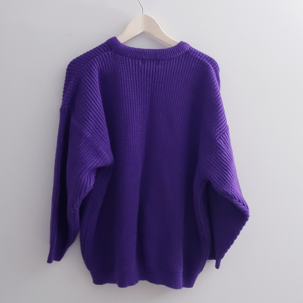 Roaman's- Vintage oversized purple knitted sweater - Picture 3 of 3